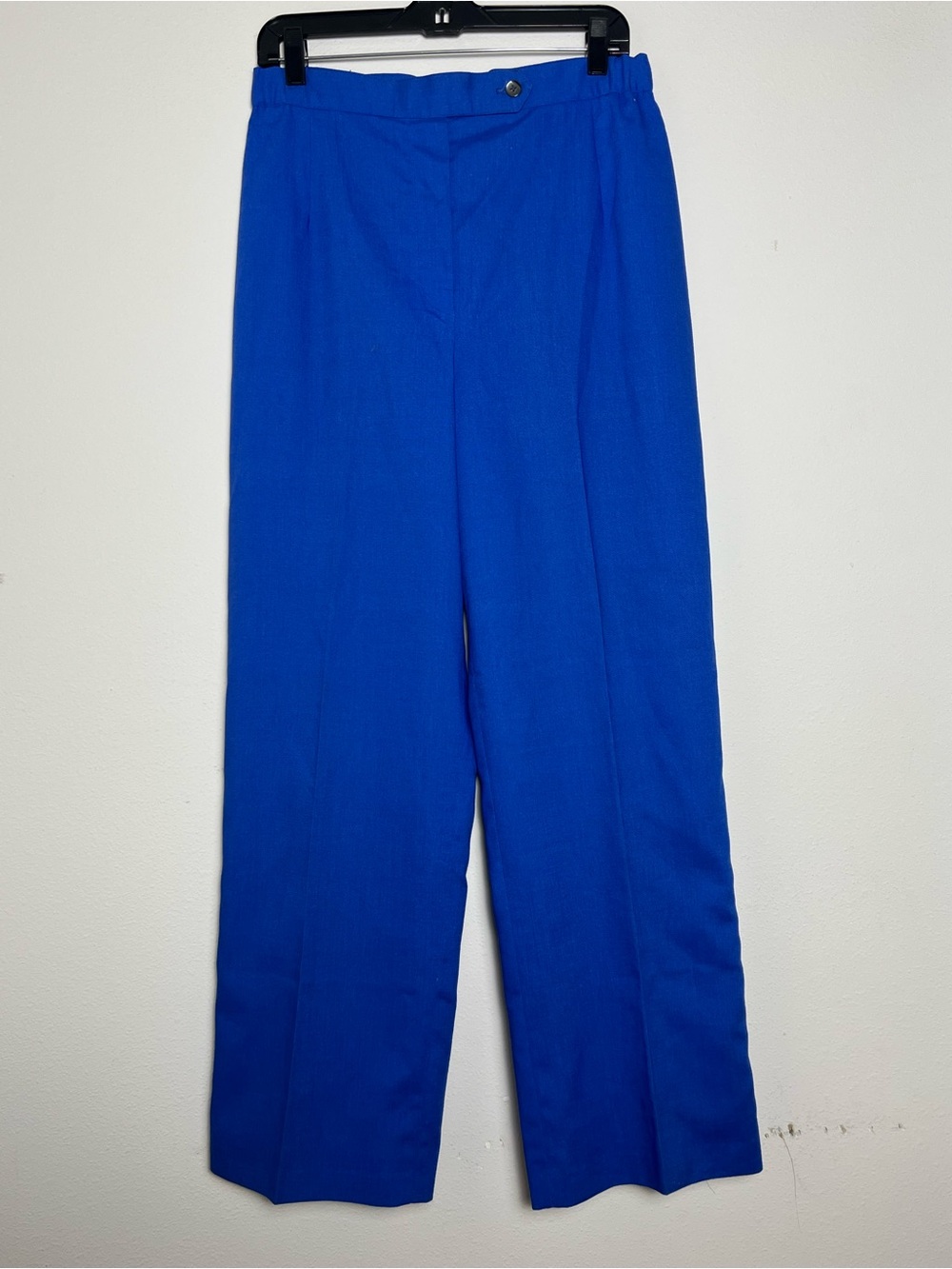 Vtg Evan Picone Women Classic Blue Linen Pants Flat Front High Waist Sz 30 NWT